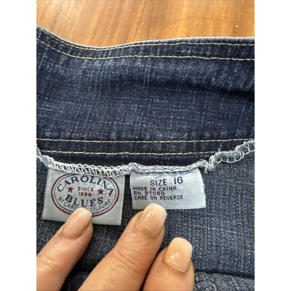 CAROLINA BLUES Sz 16 Long Denim Jean Lace Up Pencil Skirt Vintage Long - Picture 5 of 9